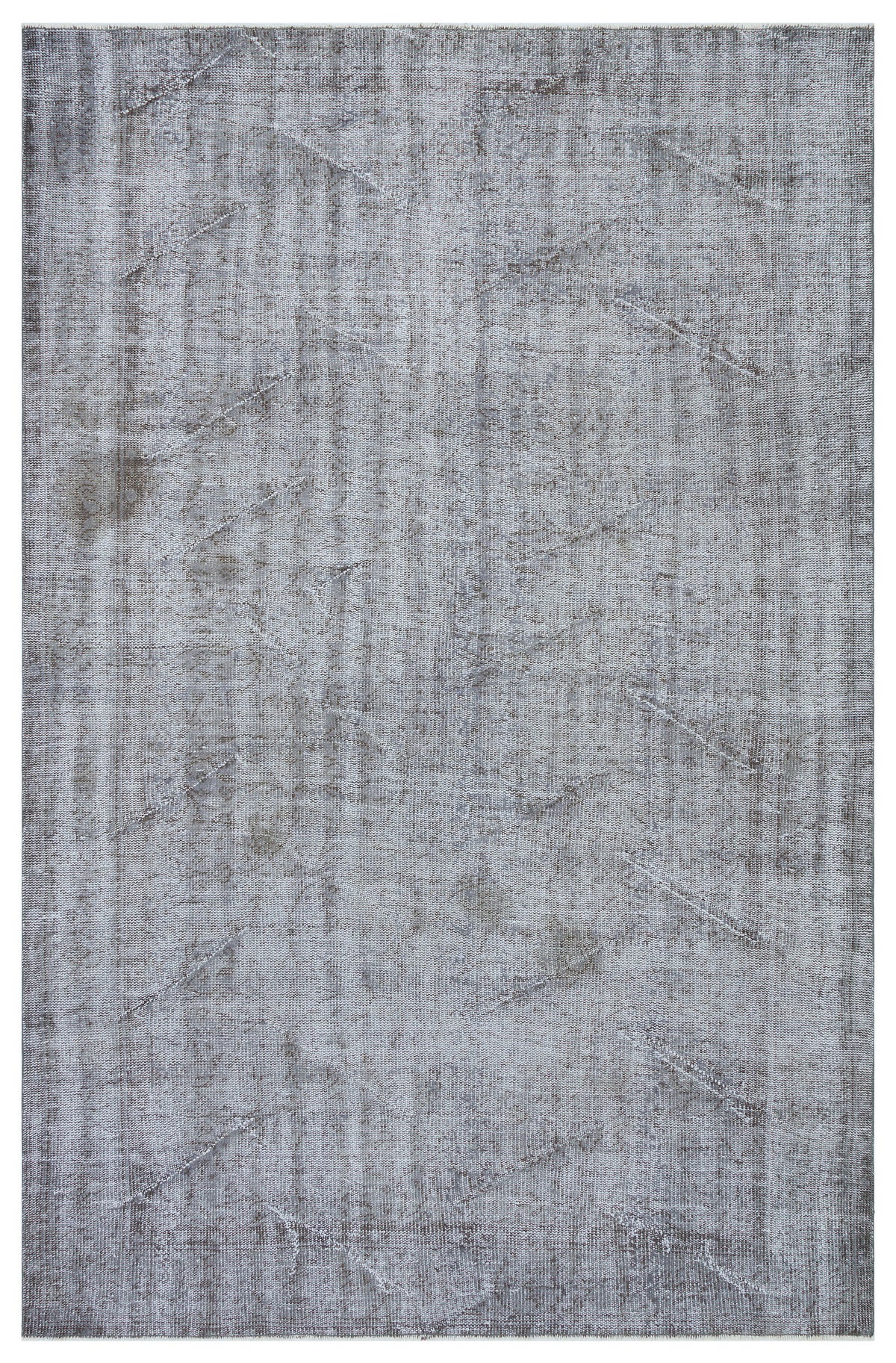 Gray Over Dyed Vintage Rug 5&#39;7&#39;&#39; x 8&#39;8&#39;&#39; ft 170 x 265 cm