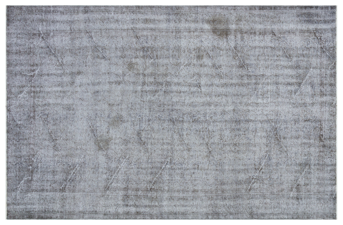 Gray Over Dyed Vintage Rug 5&#39;7&#39;&#39; x 8&#39;8&#39;&#39; ft 170 x 265 cm