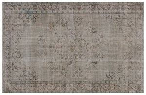 Gray Over Dyed Vintage Rug 5'10'' x 9'2'' ft 177 x 280 cm