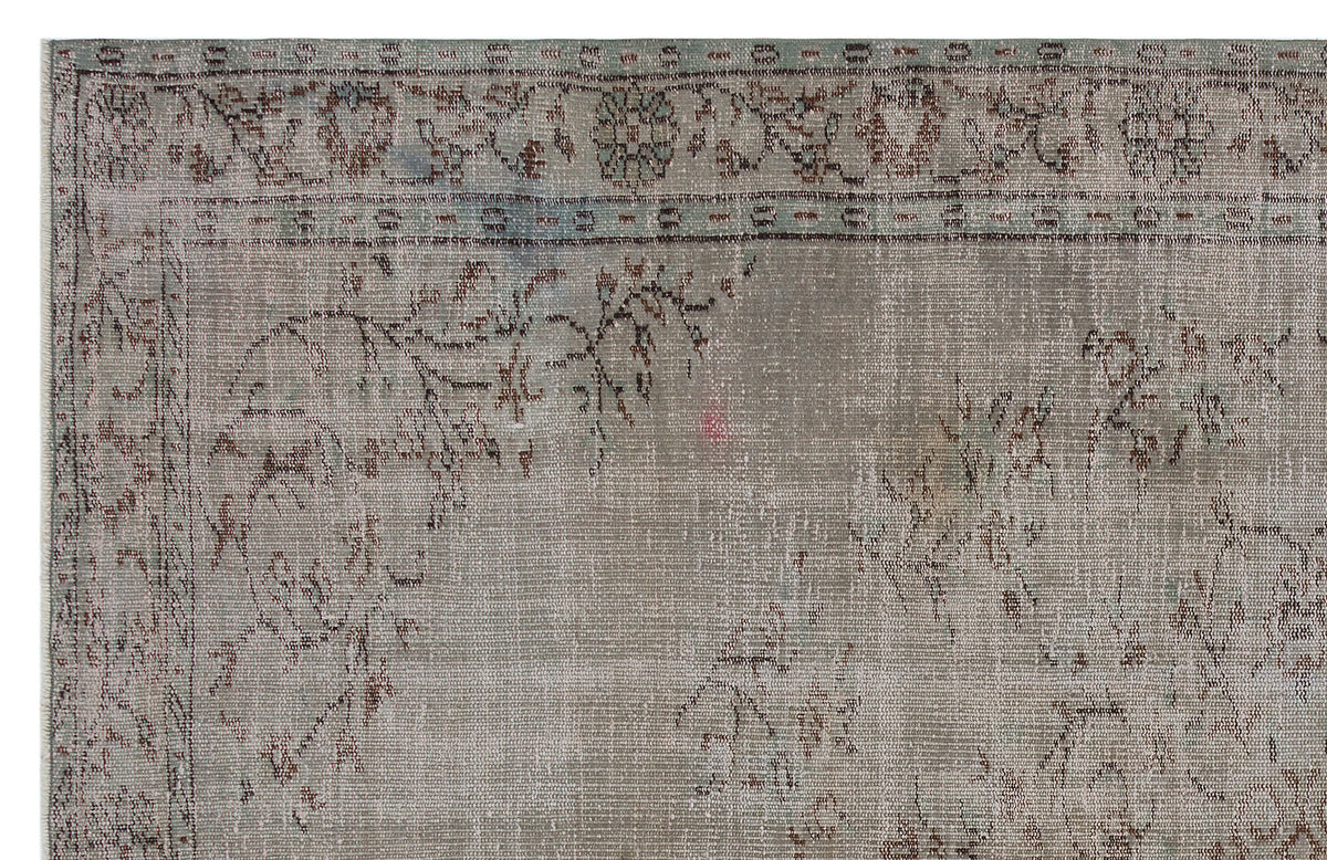 Gray Over Dyed Vintage Rug 5&#39;10&#39;&#39; x 9&#39;2&#39;&#39; ft 177 x 280 cm