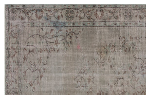 Gray Over Dyed Vintage Rug 5'10'' x 9'2'' ft 177 x 280 cm