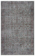 Gray Over Dyed Vintage Rug 5'6'' x 8'10'' ft 167 x 268 cm
