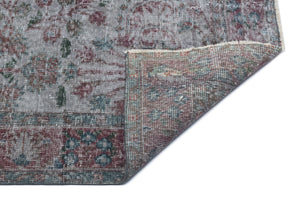 Gray Over Dyed Vintage Rug 5'6'' x 8'10'' ft 167 x 268 cm