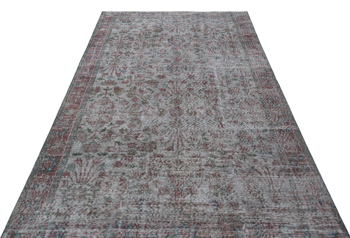 Gray Over Dyed Vintage Rug 5&#39;6&#39;&#39; x 8&#39;10&#39;&#39; ft 167 x 268 cm