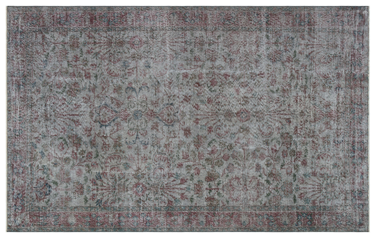 Gray Over Dyed Vintage Rug 5&#39;6&#39;&#39; x 8&#39;10&#39;&#39; ft 167 x 268 cm