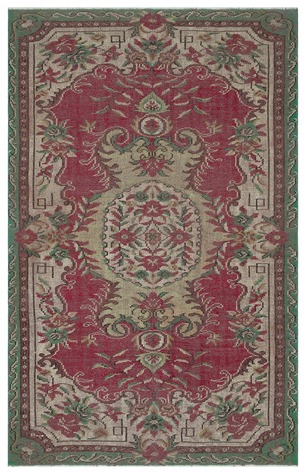 Naturel Over Dyed Vintage Rug 5&#39;4&#39;&#39; x 8&#39;4&#39;&#39; ft 162 x 255 cm