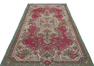 Naturel Over Dyed Vintage Rug 5'4'' x 8'4'' ft 162 x 255 cm