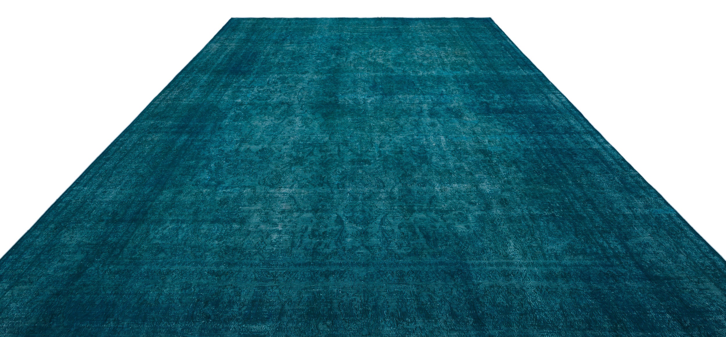 Turquoise  Over Dyed Vintage XLarge Rug 9'10'' x 12'2'' ft 300 x 372 cm