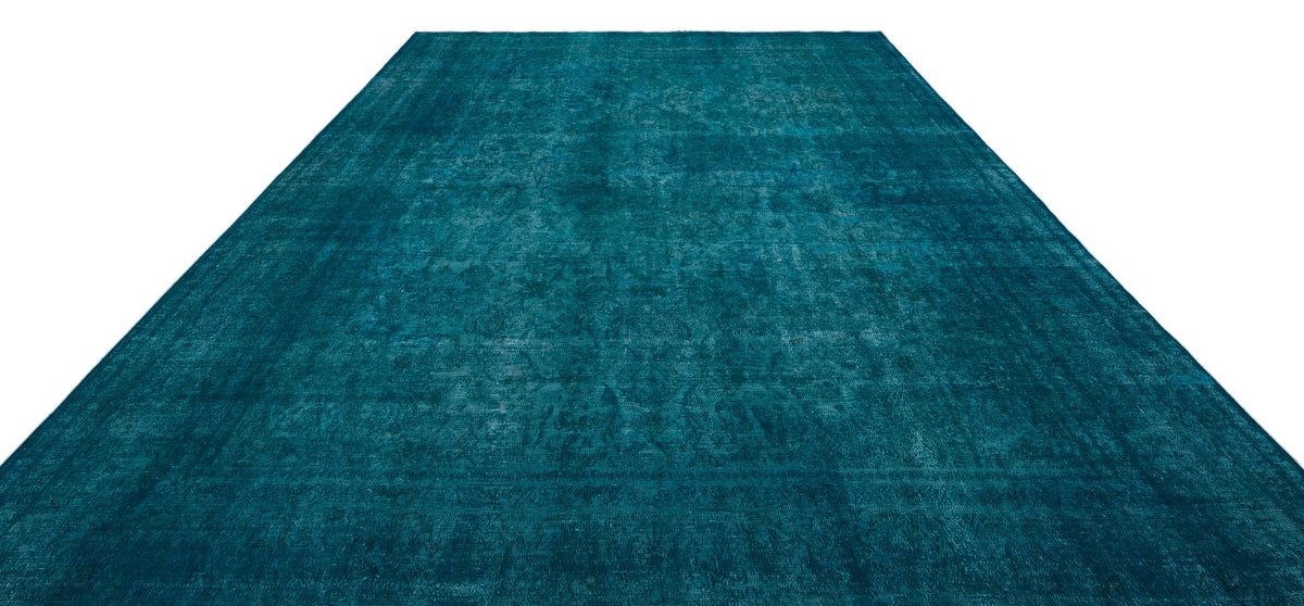 Turquoise  Over Dyed Vintage XLarge Rug 9&#39;10&#39;&#39; x 12&#39;2&#39;&#39; ft 300 x 372 cm