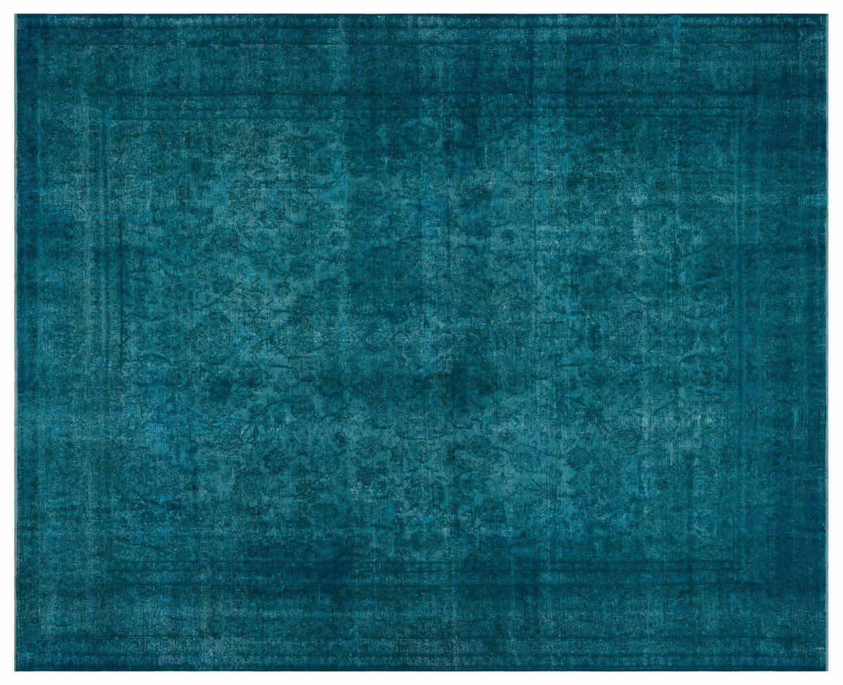 Turquoise  Over Dyed Vintage XLarge Rug 9&#39;10&#39;&#39; x 12&#39;2&#39;&#39; ft 300 x 372 cm