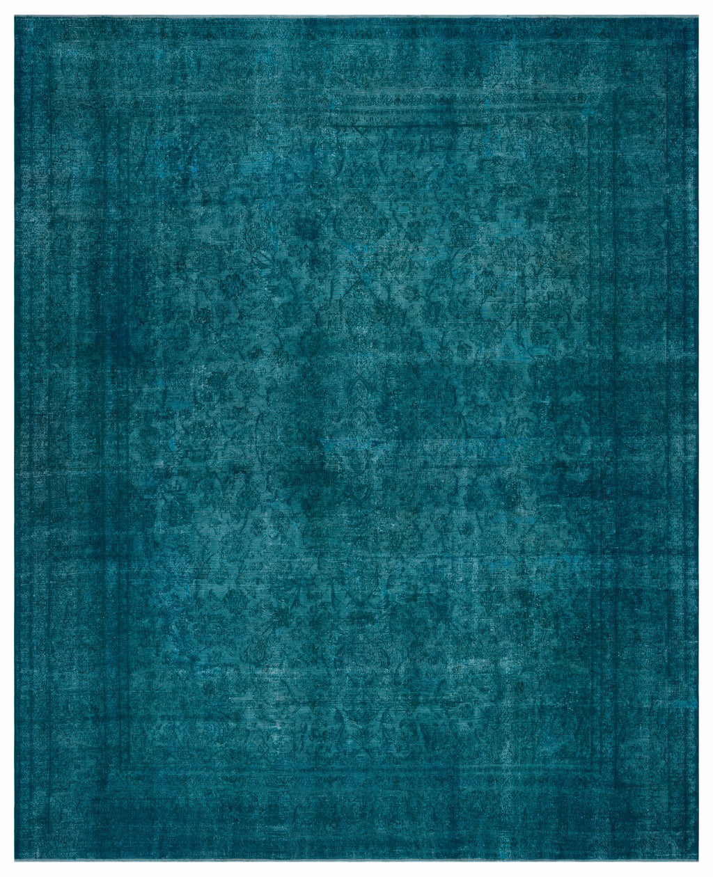 Turquoise  Over Dyed Vintage XLarge Rug 9'10'' x 12'2'' ft 300 x 372 cm