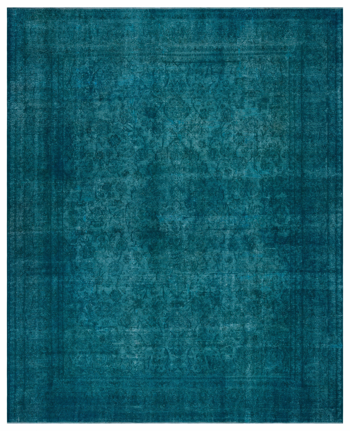 Turquoise  Over Dyed Vintage XLarge Rug 9&#39;10&#39;&#39; x 12&#39;2&#39;&#39; ft 300 x 372 cm