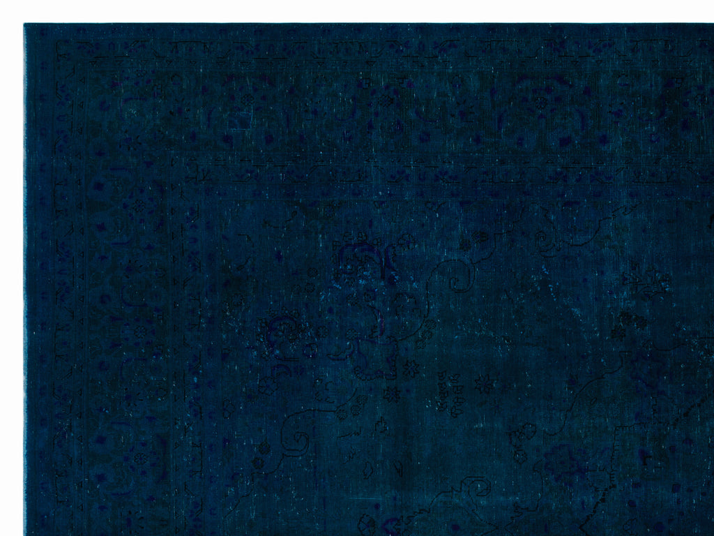 Turquoise  Over Dyed Vintage XLarge Rug 9'5'' x 12'6'' ft 286 x 382 cm