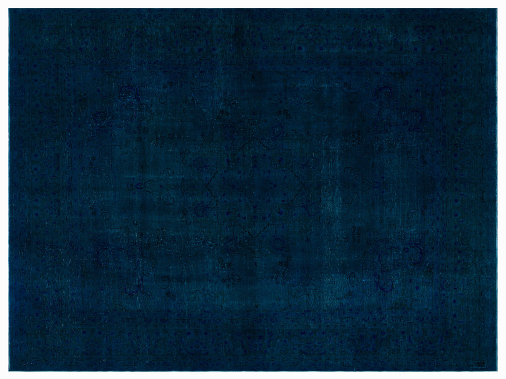 Turquoise  Over Dyed Vintage XLarge Rug 9'5'' x 12'6'' ft 286 x 382 cm