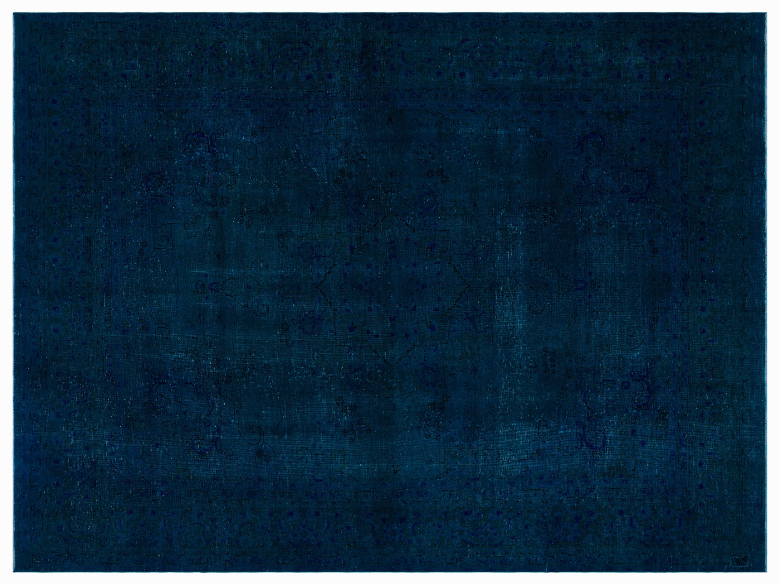 Turquoise  Over Dyed Vintage XLarge Rug 9'5'' x 12'6'' ft 286 x 382 cm