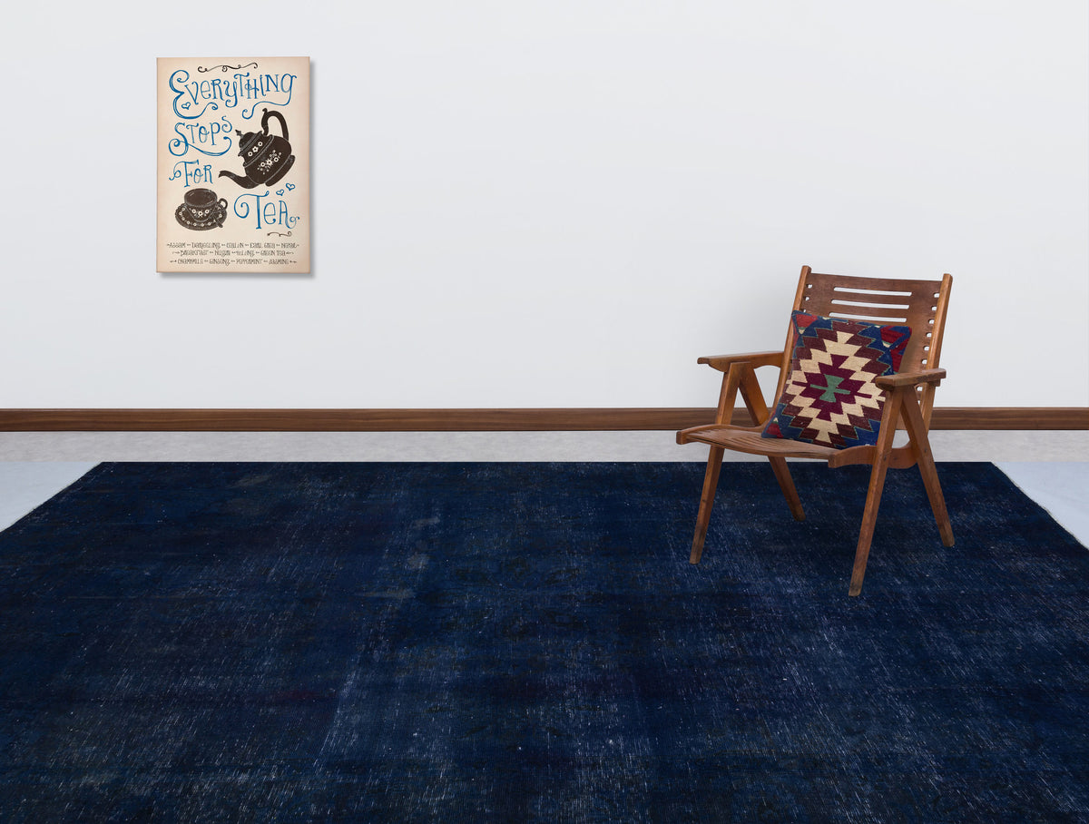 Turquoise  Over Dyed Vintage XLarge Rug 6&#39;9&#39;&#39; x 10&#39;1&#39;&#39; ft 205 x 308 cm