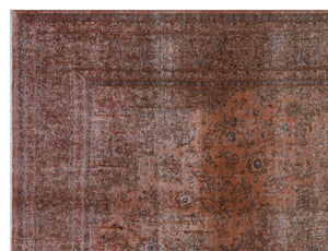 Brown Over Dyed Vintage XLarge Rug 9'5'' x 12'7'' ft 286 x 383 cm