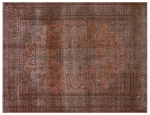 Brown Over Dyed Vintage XLarge Rug 9'5'' x 12'7'' ft 286 x 383 cm