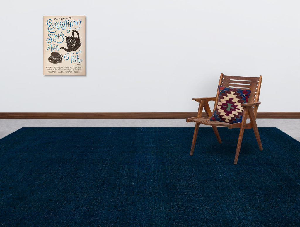 Turquoise  Over Dyed Vintage XLarge Rug 8'7'' x 12'12'' ft 262 x 395 cm