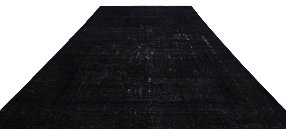 Black Over Dyed Vintage XLarge Rug 9&#39;7&#39;&#39; x 12&#39;8&#39;&#39; ft 291 x 386 cm