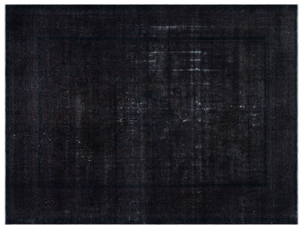 Black Over Dyed Vintage XLarge Rug 9'7'' x 12'8'' ft 291 x 386 cm