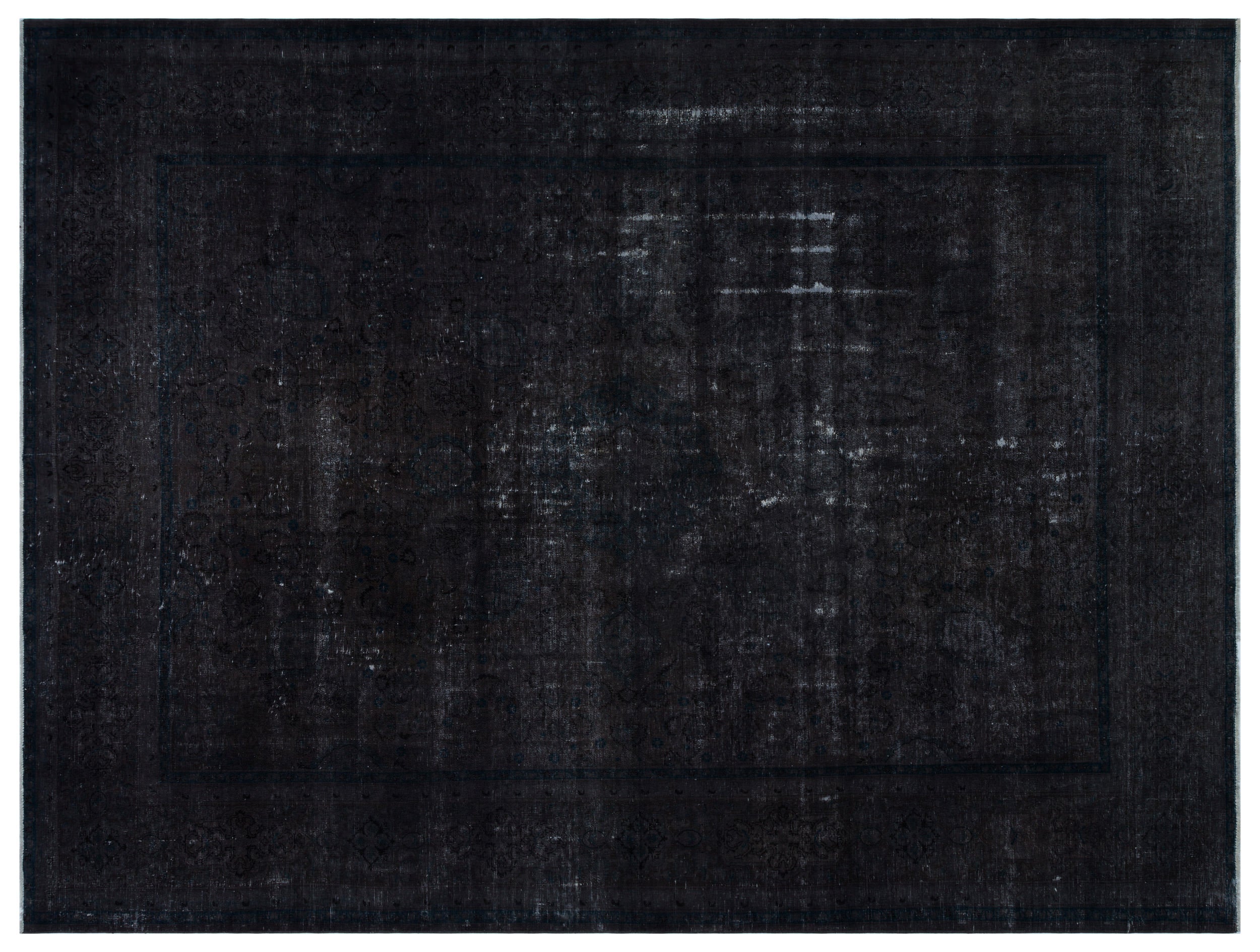 Black Over Dyed Vintage XLarge Rug 9'7'' x 12'8'' ft 291 x 386 cm