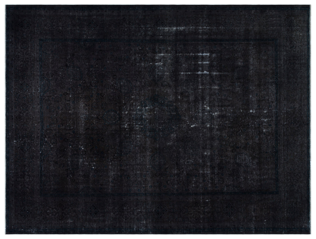 Black Over Dyed Vintage XLarge Rug 9&#39;7&#39;&#39; x 12&#39;8&#39;&#39; ft 291 x 386 cm