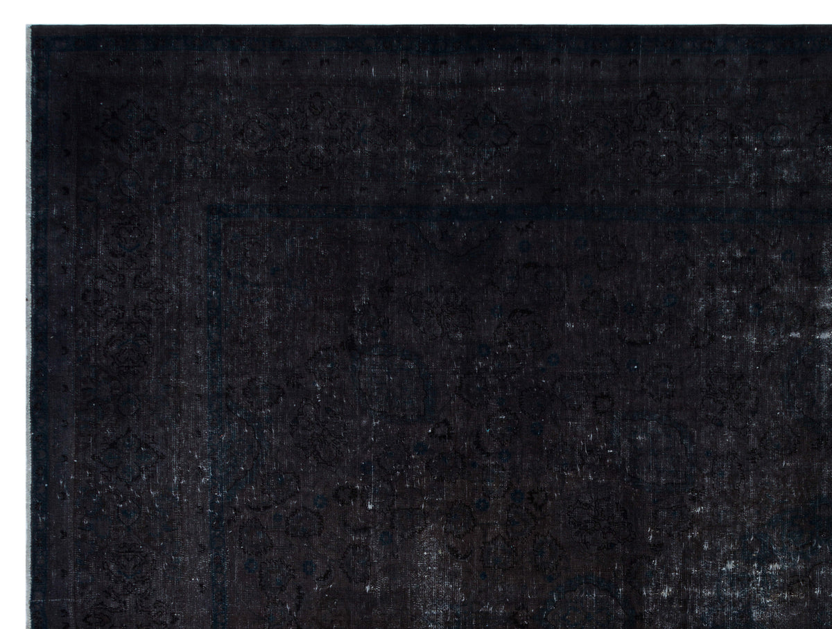 Black Over Dyed Vintage XLarge Rug 9&#39;7&#39;&#39; x 12&#39;8&#39;&#39; ft 291 x 386 cm