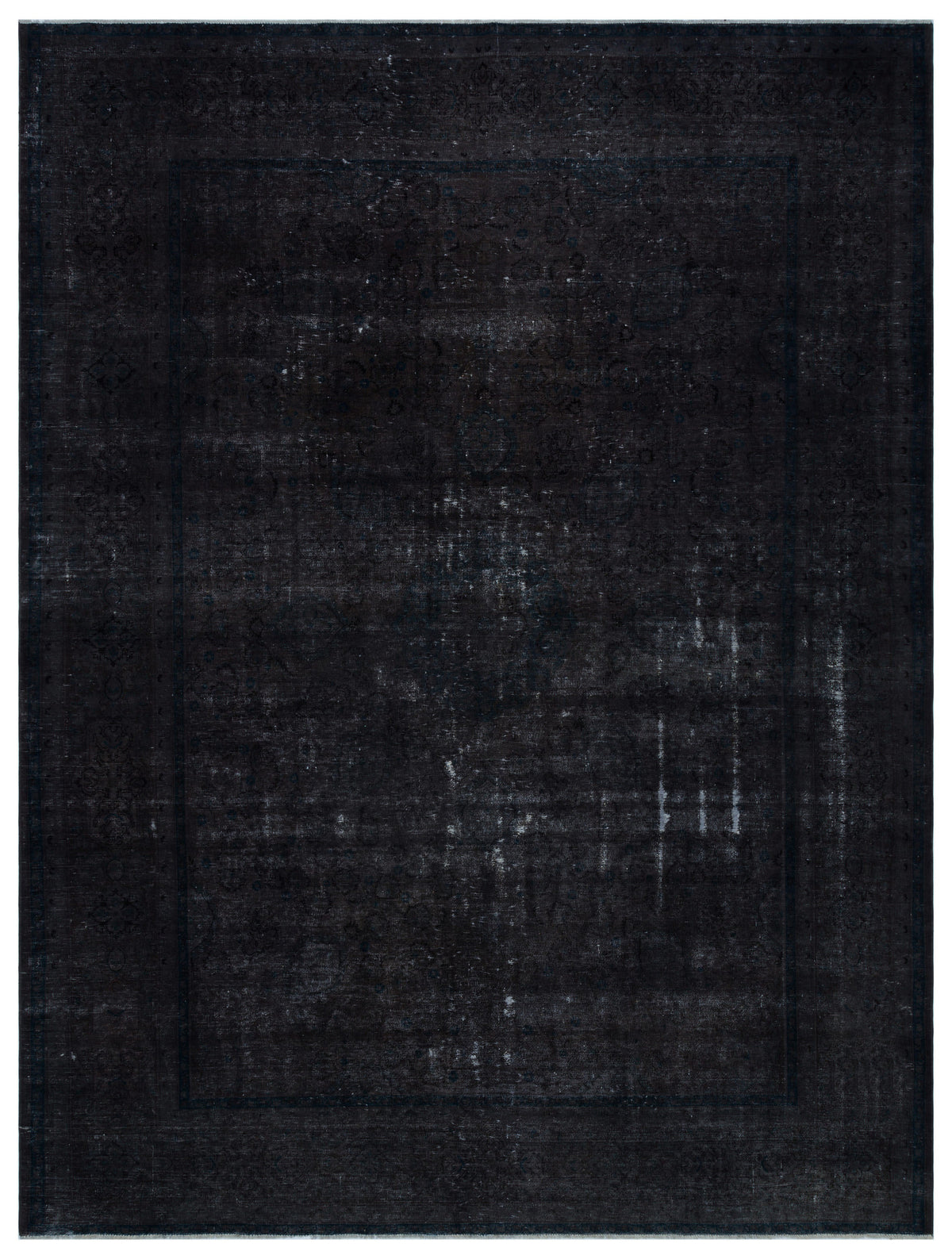 Black Over Dyed Vintage XLarge Rug 9&#39;7&#39;&#39; x 12&#39;8&#39;&#39; ft 291 x 386 cm