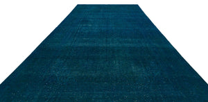 Turquoise  Over Dyed Vintage XLarge Rug 9'10'' x 14'0'' ft 300 x 427 cm