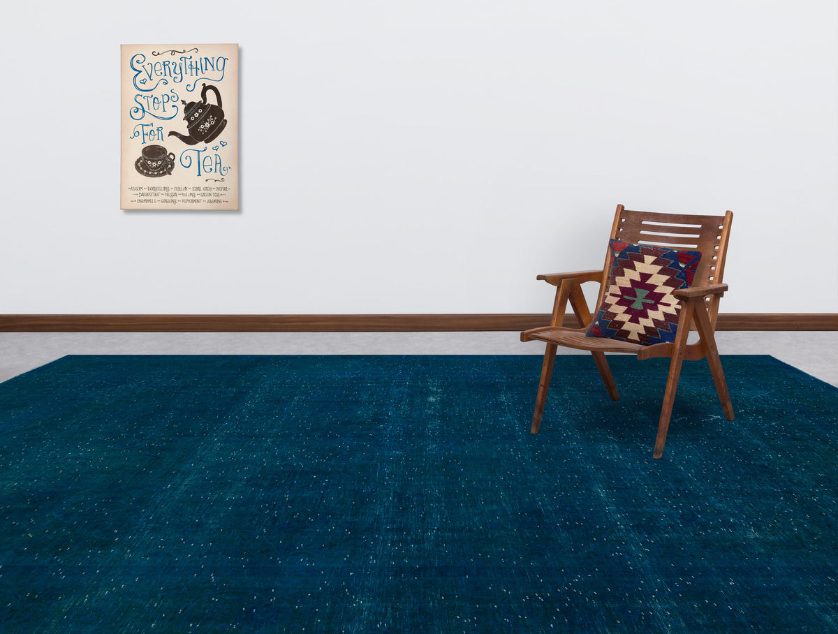 Turquoise  Over Dyed Vintage XLarge Rug 9&#39;10&#39;&#39; x 14&#39;0&#39;&#39; ft 300 x 427 cm