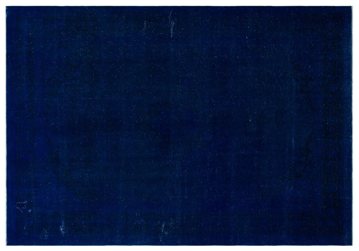 Blue Over Dyed Vintage XLarge Rug 9&#39;8&#39;&#39; x 13&#39;10&#39;&#39; ft 294 x 422 cm