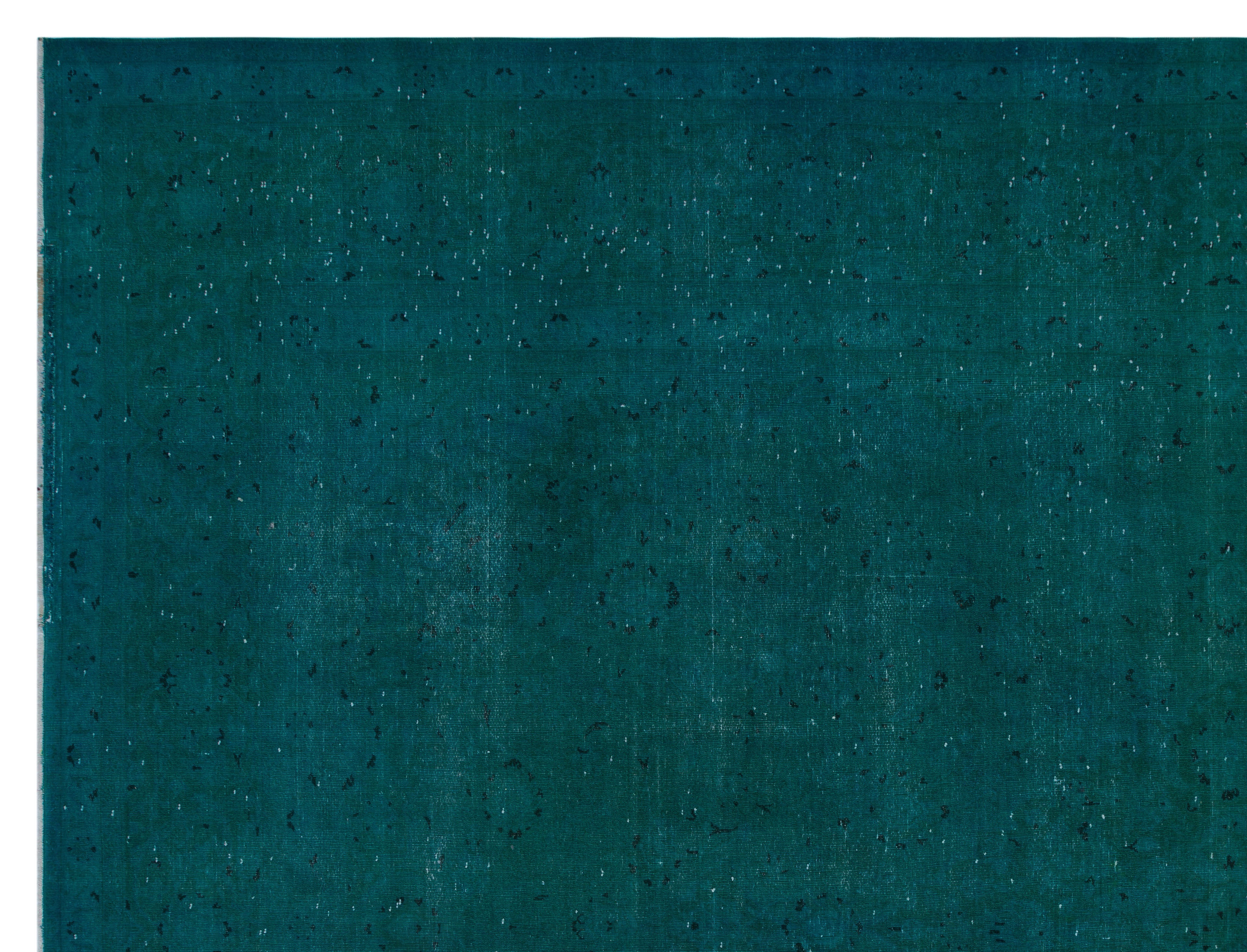 Turquoise  Over Dyed Vintage XLarge Rug 9'7'' x 12'9'' ft 291 x 389 cm