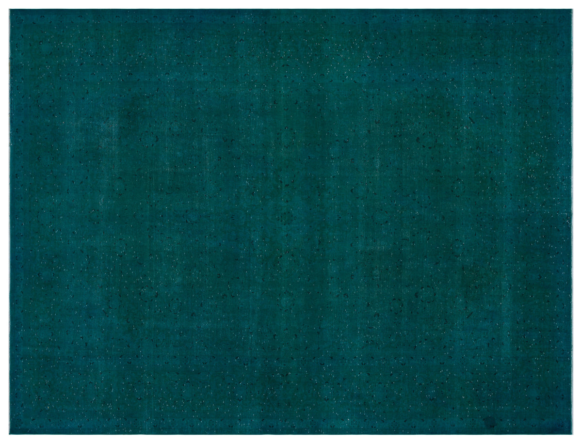 Turquoise  Over Dyed Vintage XLarge Rug 9&#39;7&#39;&#39; x 12&#39;9&#39;&#39; ft 291 x 389 cm