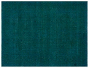 Turquoise  Over Dyed Vintage XLarge Rug 9'7'' x 12'9'' ft 291 x 389 cm