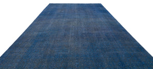 Blue Over Dyed Vintage XLarge Rug 9'7'' x 12'9'' ft 292 x 388 cm