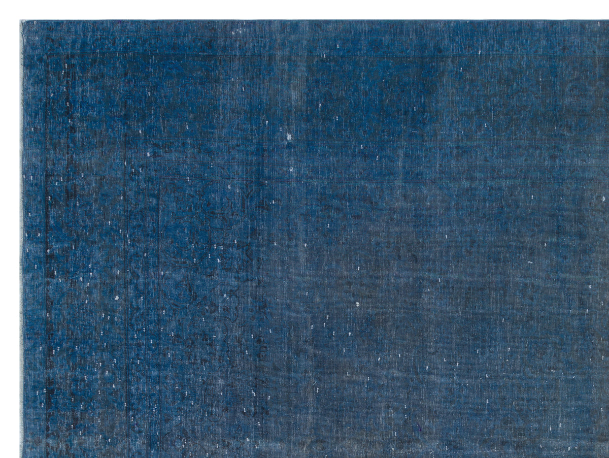 Blue Over Dyed Vintage XLarge Rug 9&#39;7&#39;&#39; x 12&#39;9&#39;&#39; ft 292 x 388 cm