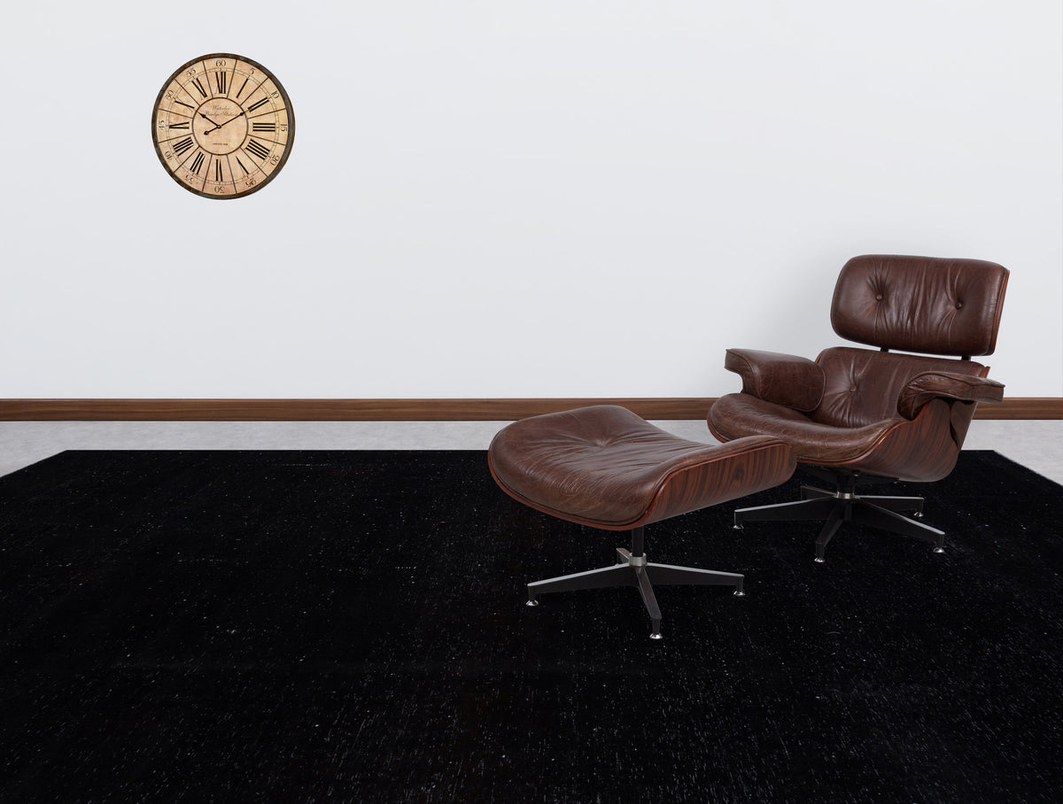 Black Over Dyed Vintage XLarge Rug 9&#39;8&#39;&#39; x 12&#39;5&#39;&#39; ft 294 x 378 cm