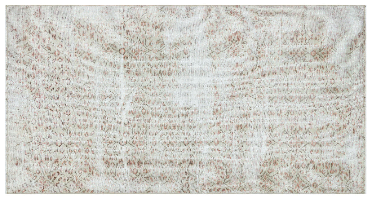 Beige Over Dyed Vintage Rug 3&#39;6&#39;&#39; x 6&#39;9&#39;&#39; ft 106 x 205 cm