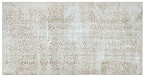 Beige Over Dyed Vintage Rug 3'6'' x 6'9'' ft 106 x 205 cm