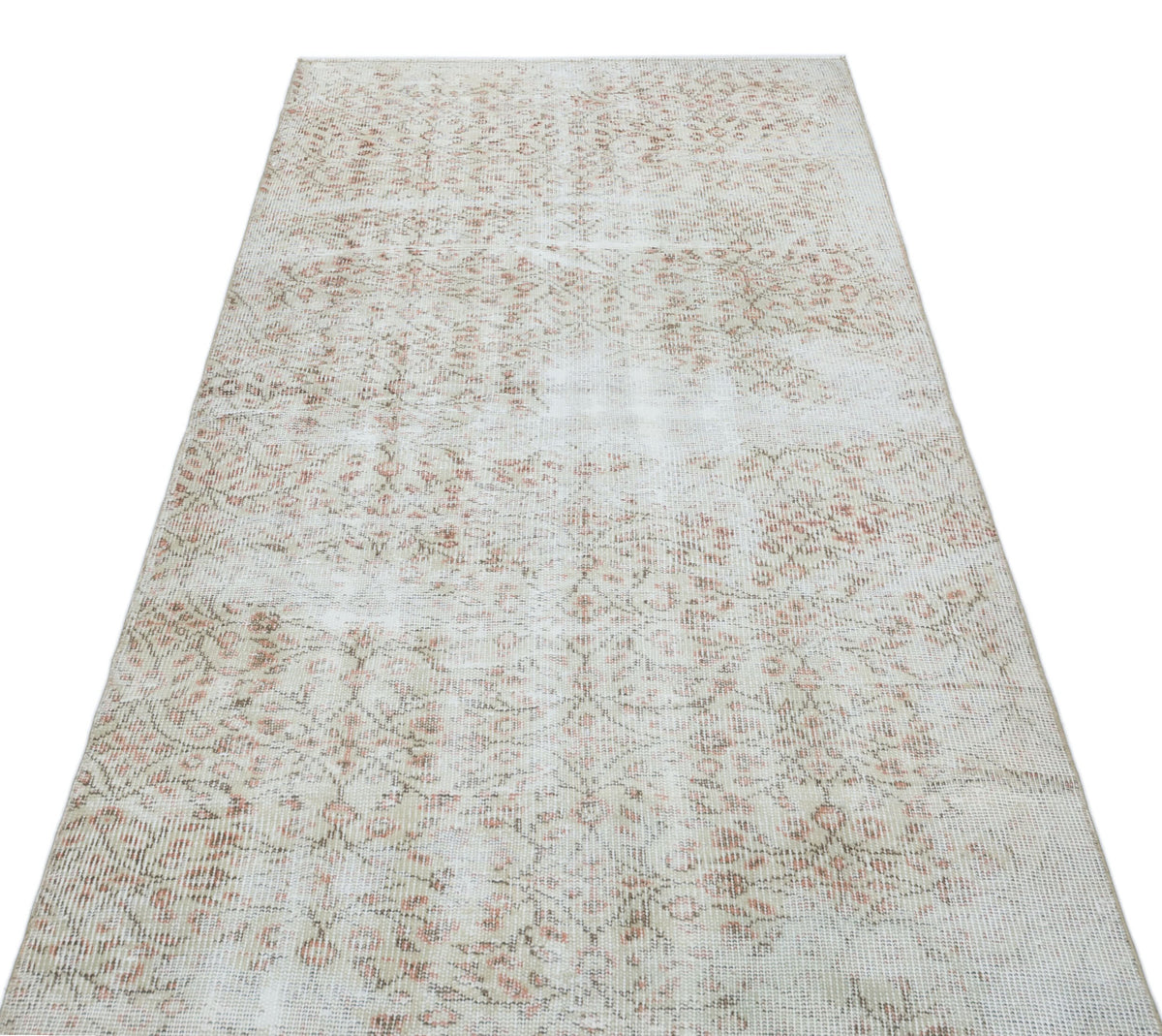 Beige Over Dyed Vintage Rug 3&#39;6&#39;&#39; x 6&#39;9&#39;&#39; ft 106 x 205 cm