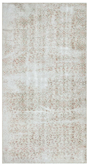 Beige Over Dyed Vintage Rug 3'6'' x 6'9'' ft 106 x 205 cm