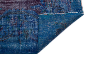 Traditional Design Blue Over Dyed Vintage Rug 6'0'' x 9'3'' ft 184 x 282 cm