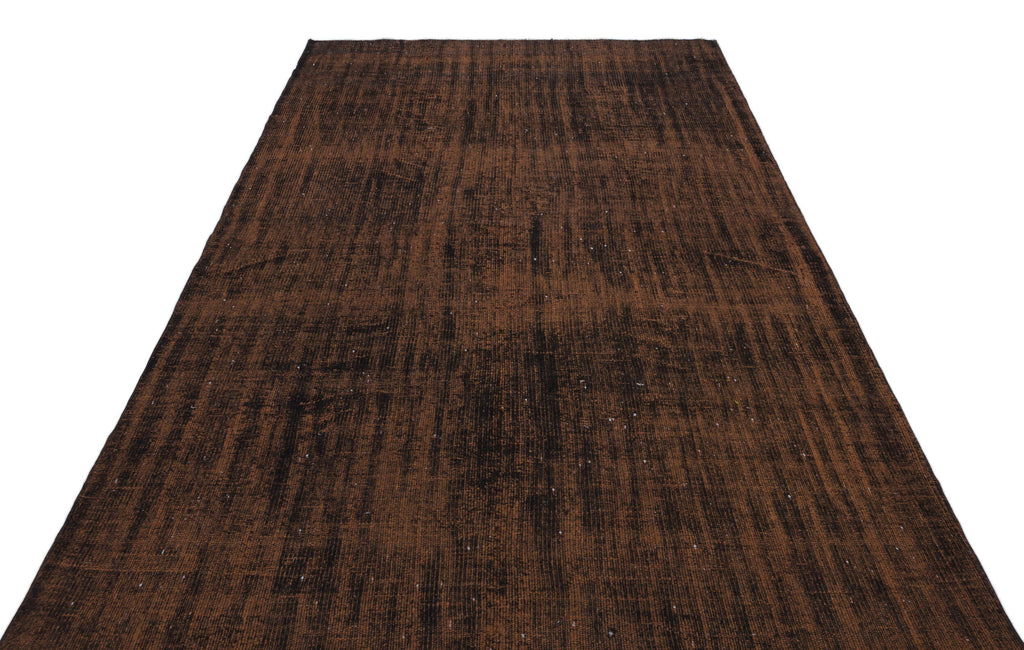 Brown Over Dyed Vintage Rug 5'7'' x 8'11'' ft 170 x 271 cm