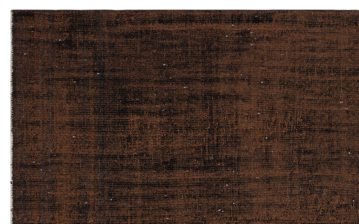Brown Over Dyed Vintage Rug 5&#39;7&#39;&#39; x 8&#39;11&#39;&#39; ft 170 x 271 cm