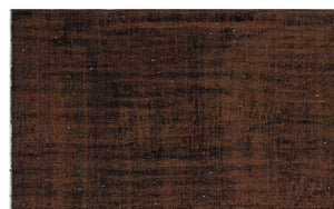 Brown Over Dyed Vintage Rug 5'7'' x 8'11'' ft 170 x 271 cm