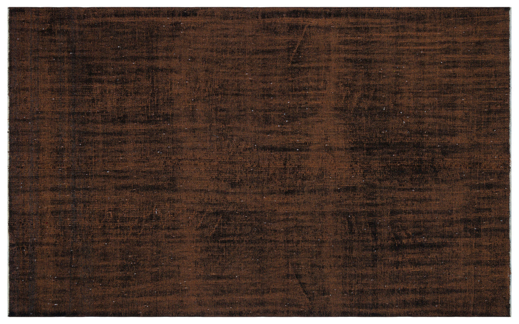 Brown Over Dyed Vintage Rug 5'7'' x 8'11'' ft 170 x 271 cm