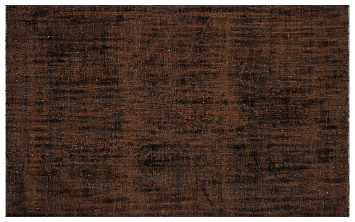 Brown Over Dyed Vintage Rug 5&#39;7&#39;&#39; x 8&#39;11&#39;&#39; ft 170 x 271 cm