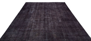 Black Over Dyed Vintage Rug 8'1'' x 8'9'' ft 246 x 266 cm