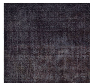 Black Over Dyed Vintage Rug 8'1'' x 8'9'' ft 246 x 266 cm
